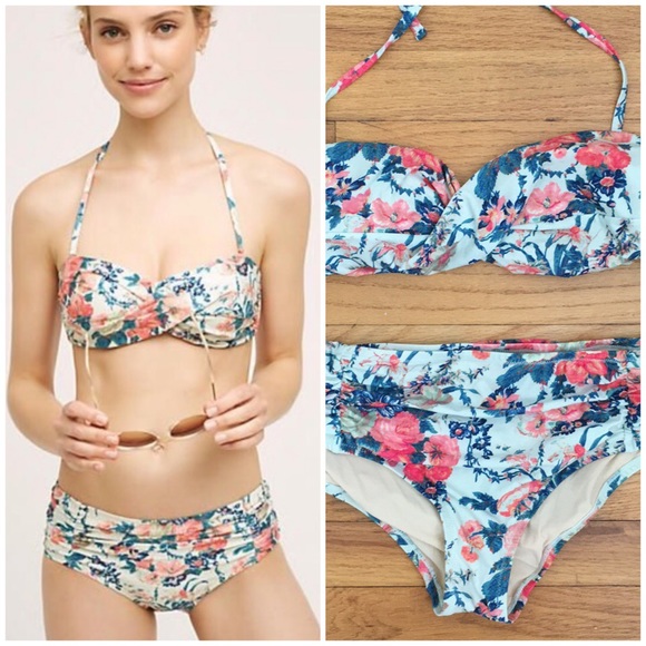 Anthropologie Other - Like NEW! Anthro Floral Mid Rise Bikini - Floral Dream